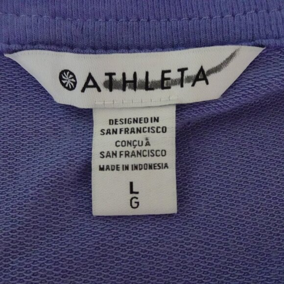 Athleta Retroterry Polo Sweatshirt Women's Size L Adonis Purple NWOT - Picture 4 of 7